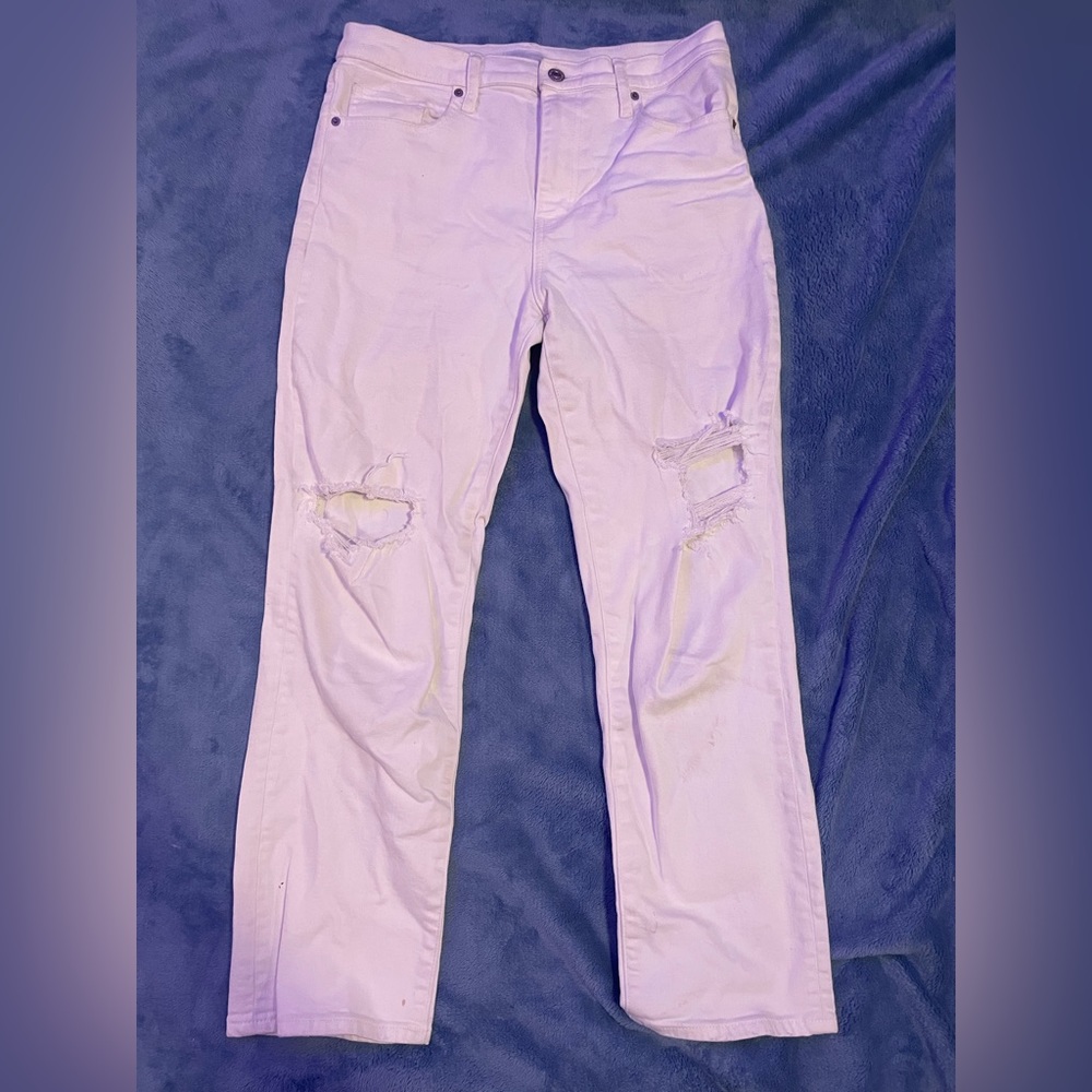 White Uniqlo high rise pants size Small